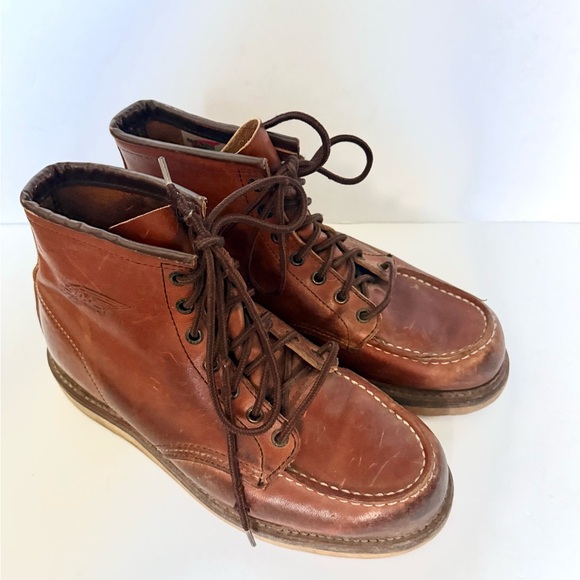 Red Wing 100th Anniversary Moc Toe Limited Edition Boots Sz 8.5 USA Leather - Picture 2 of 13